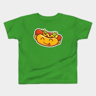 Kawaii smiling hot dog Kids T-Shirt